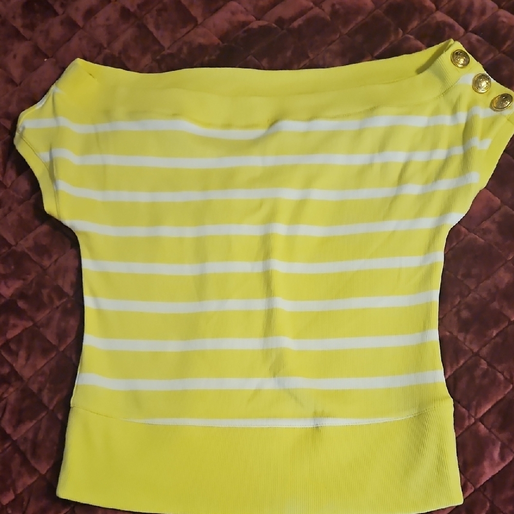 Yellow Striped Women's Top
